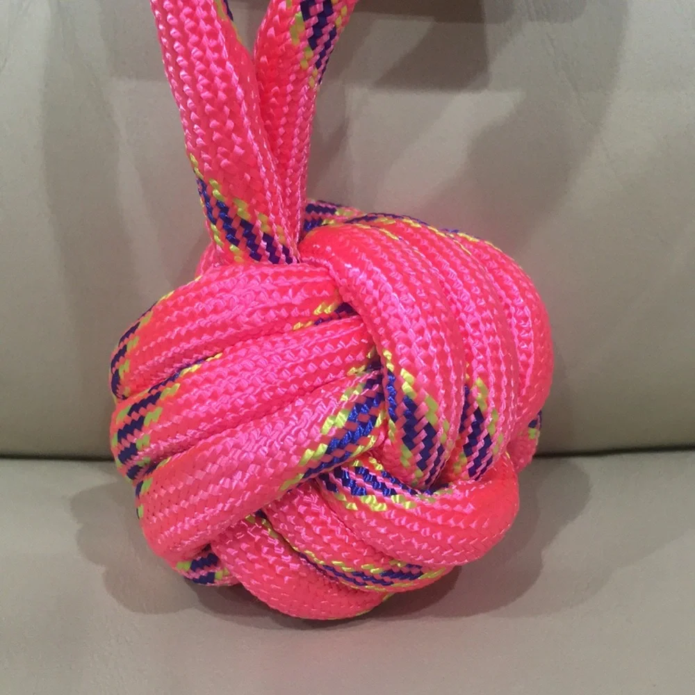 NWT Dog Rope Knot Toy Pink Blue Yellow
